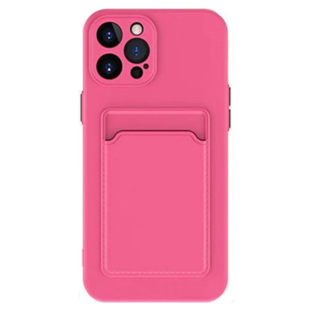 WOOZE Card Slot szilikon tok kártya tartóval Samsung Galaxy A02s / M02s magenta