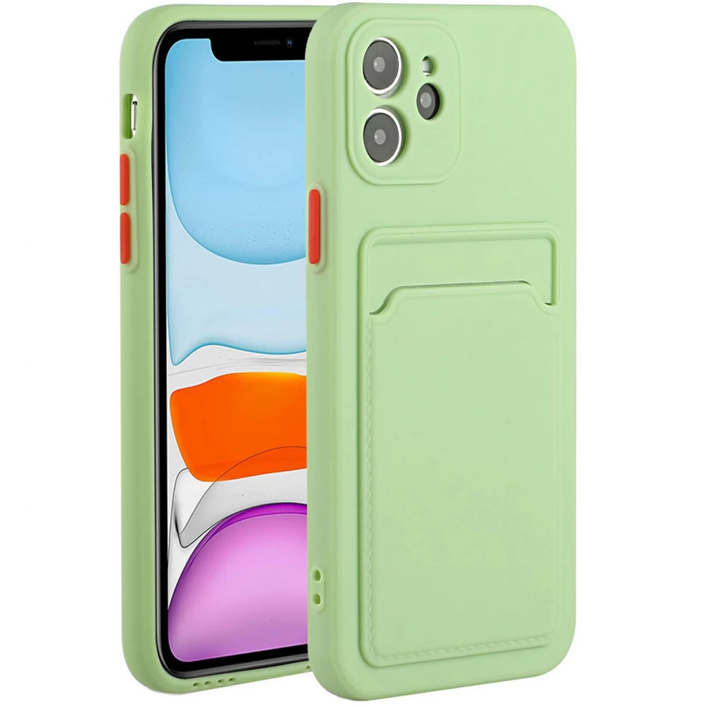 WOOZE Card Slot szilikon tok kártya tartóval Xiaomi 13 Lite / Civi 2 világoszöld