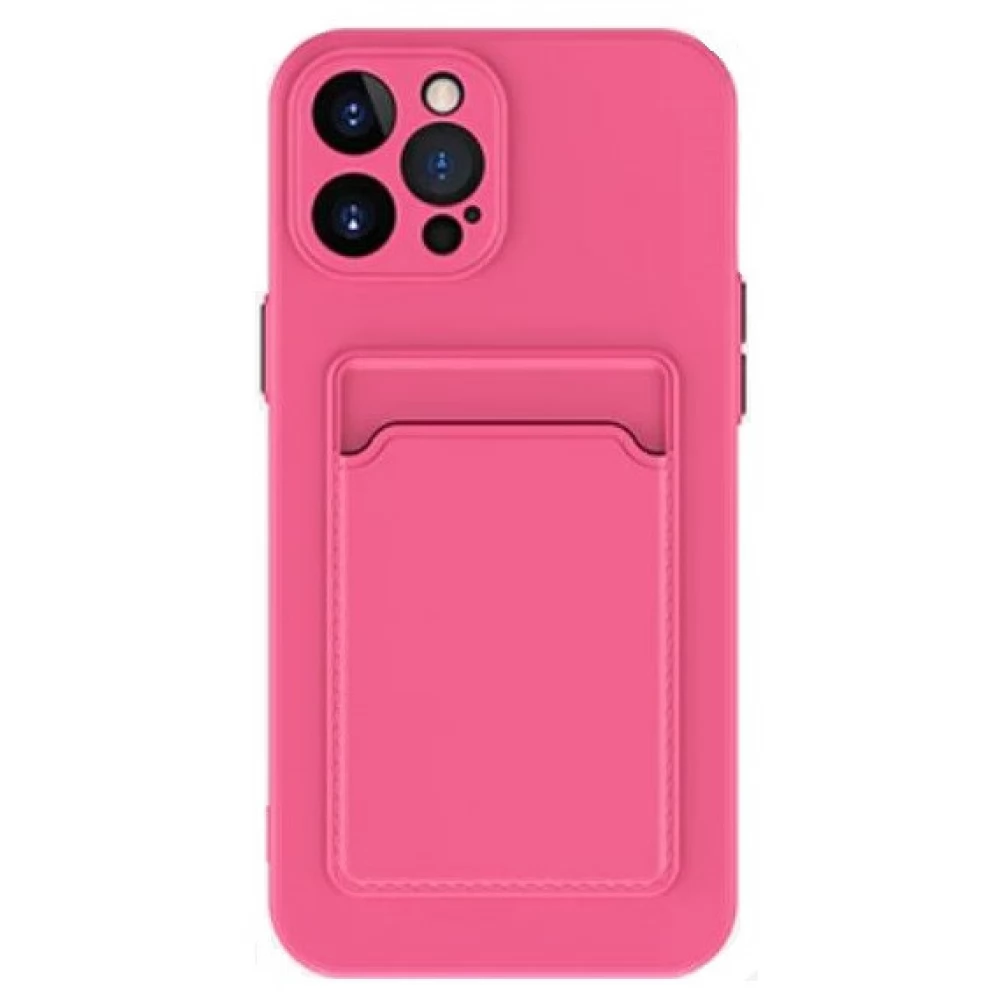 WOOZE Card Slot szilikon tok kártya tartóval Xiaomi Redmi K30/K30 5G/Poco X2 magenta
