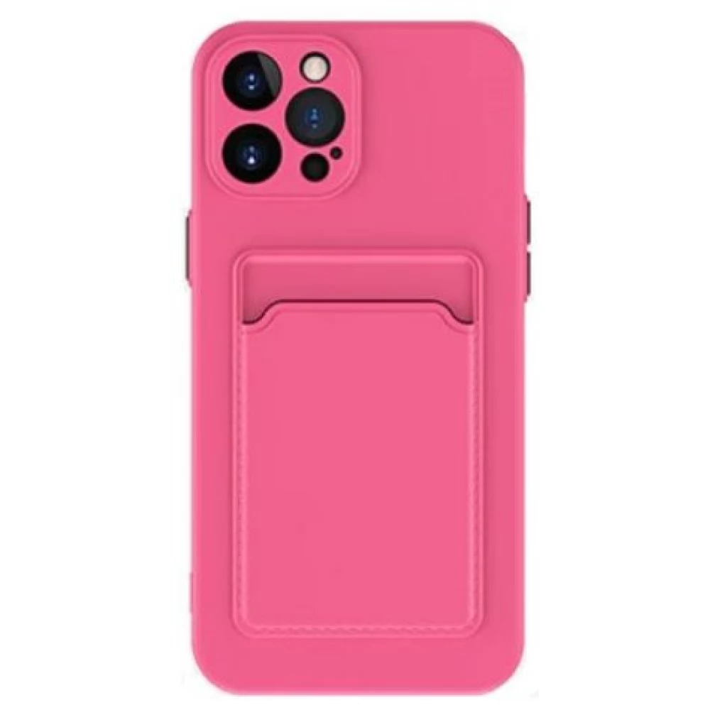 WOOZE Card Slot szilikon tok kártya tartóval Xiaomi Redmi Note 12 5G/Poco X5 5G magenta