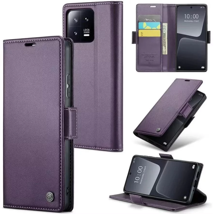 WOOZE CaseME oldalra nyíló tok RFID Xiaomi Redmi 13C 4G / Redmi 13C 5G / Poco C65 lila