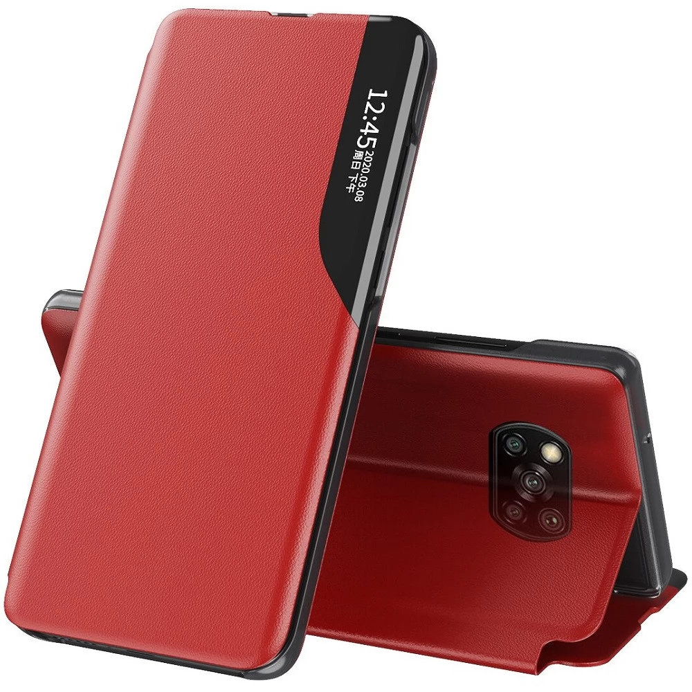 WOOZE FashionBook Oldalra nyíló tok iPhone 13 piros