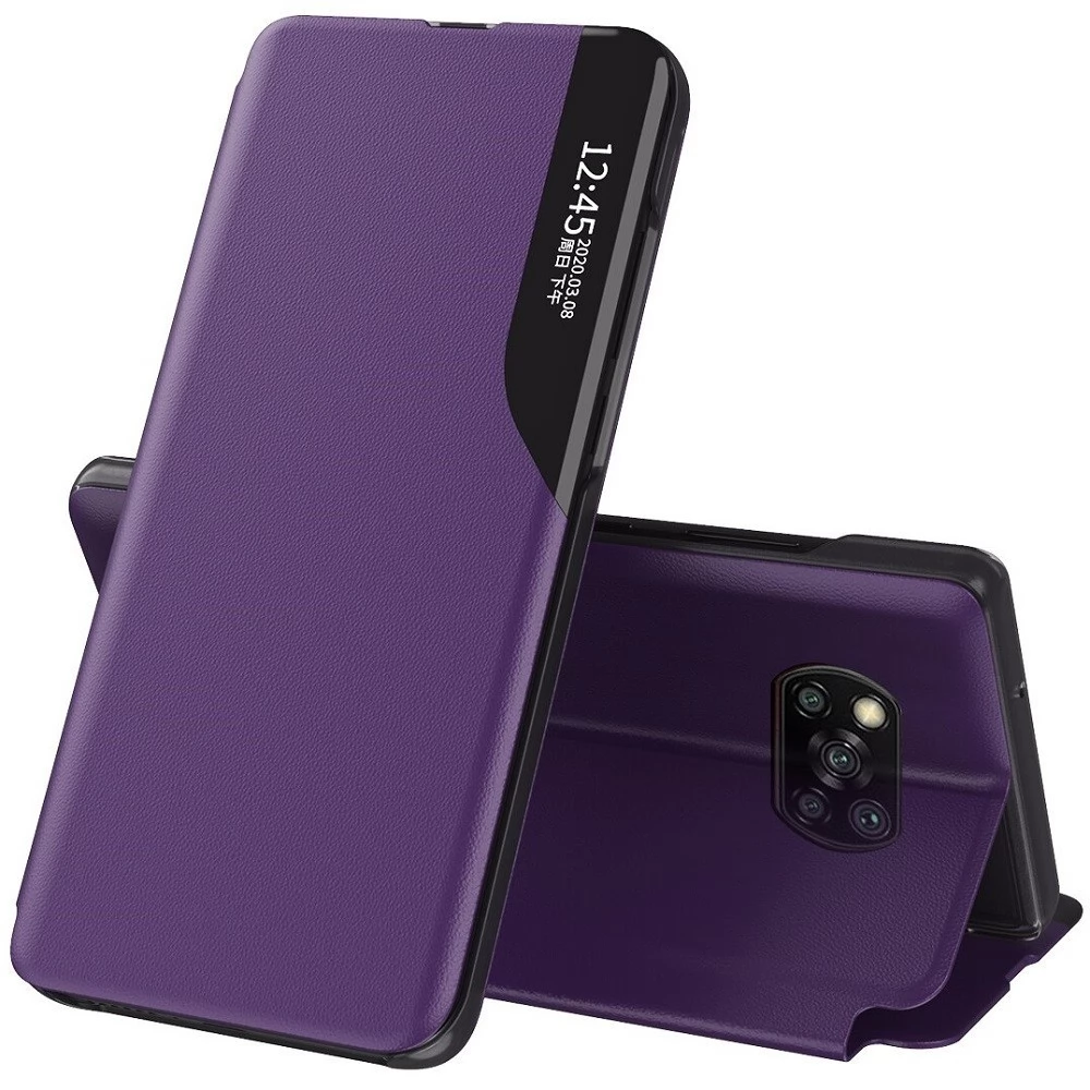 WOOZE FashionBook Oldalra nyíló tok stand hívás mutatóval Samsung Galaxy A35 5G lila