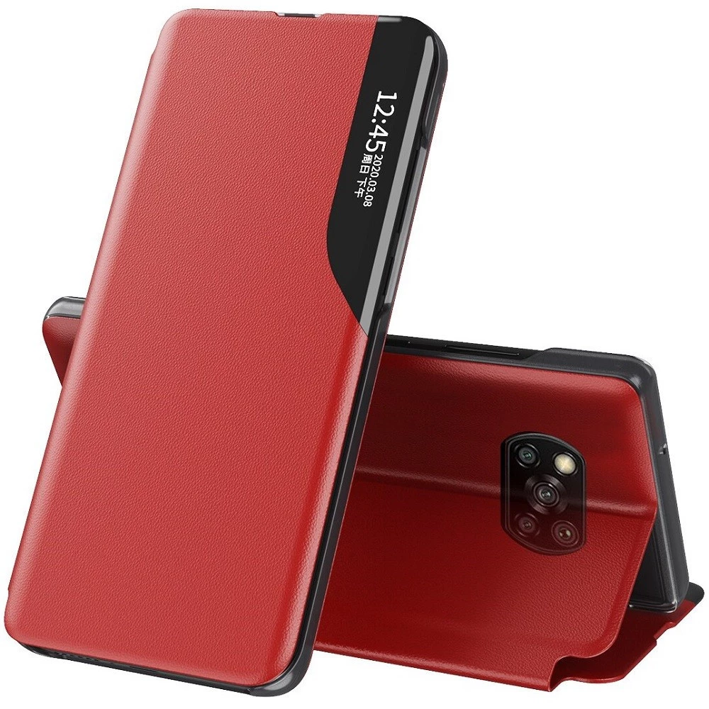 WOOZE FashionBook Oldalra nyíló tok Xiaomi Redmi 9A/9AT/9i piros