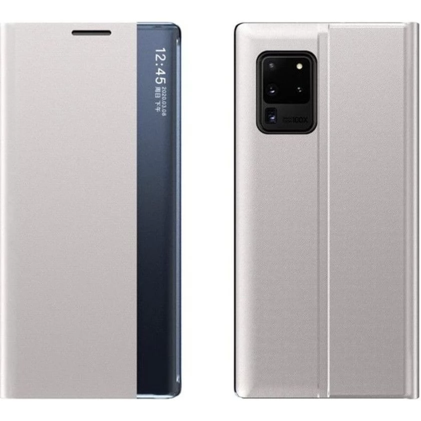 WOOZE Look Inside Oldalra nyíló tok iPhone 12 Pro Max ezüst