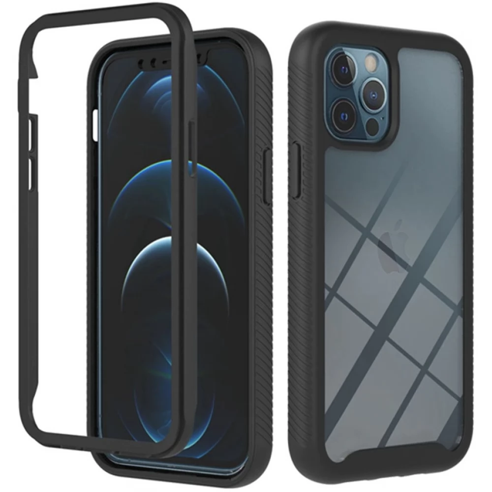 WOOZE Power Case Szilikon hátlap és műanyag előlapi tok elő- és hátlapi üveggel közepsen ütésálló Motorola Moto G71 5G fekete