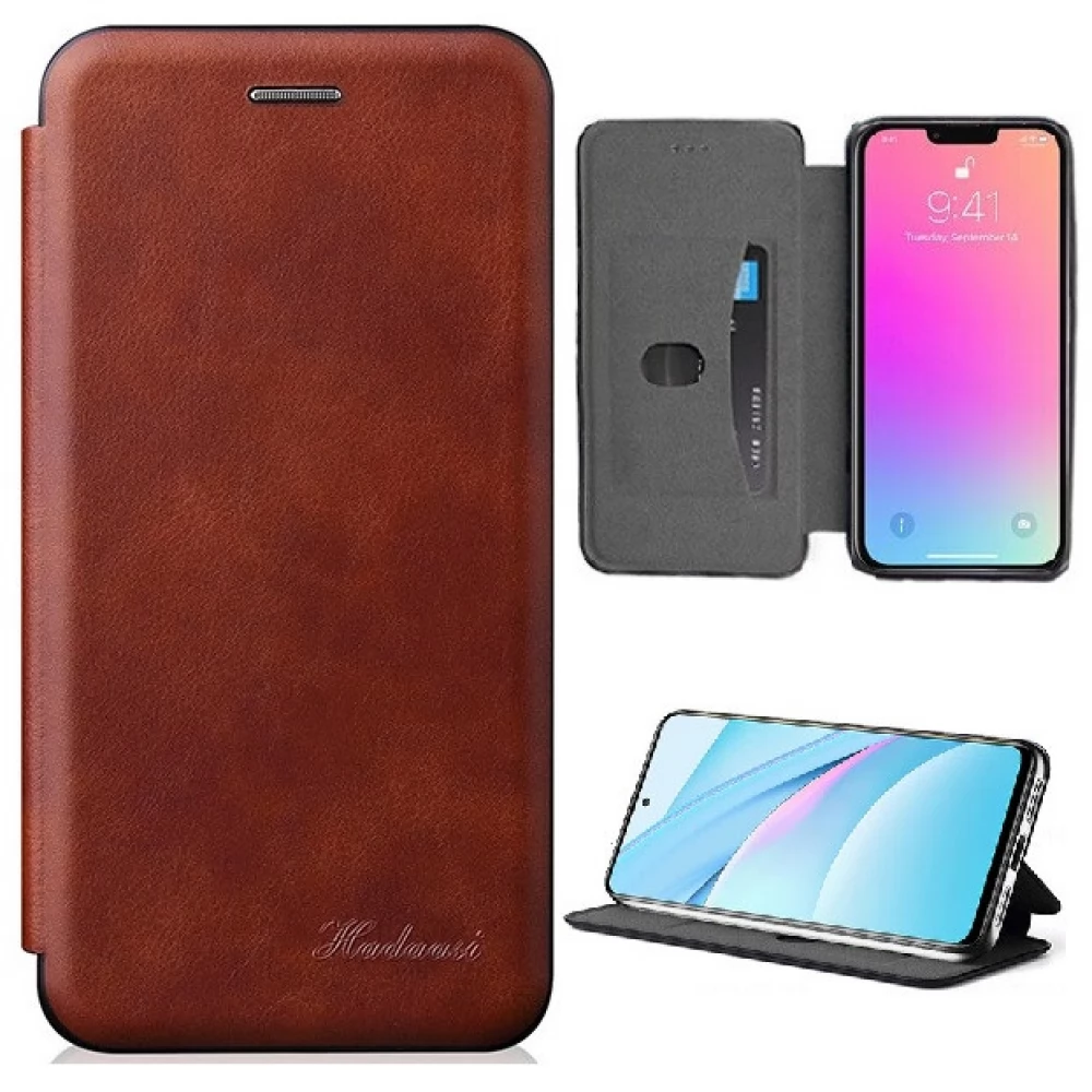 WOOZE Protect And Dress Book Oldalra nyíló tok iPhone 15 Pro barna
