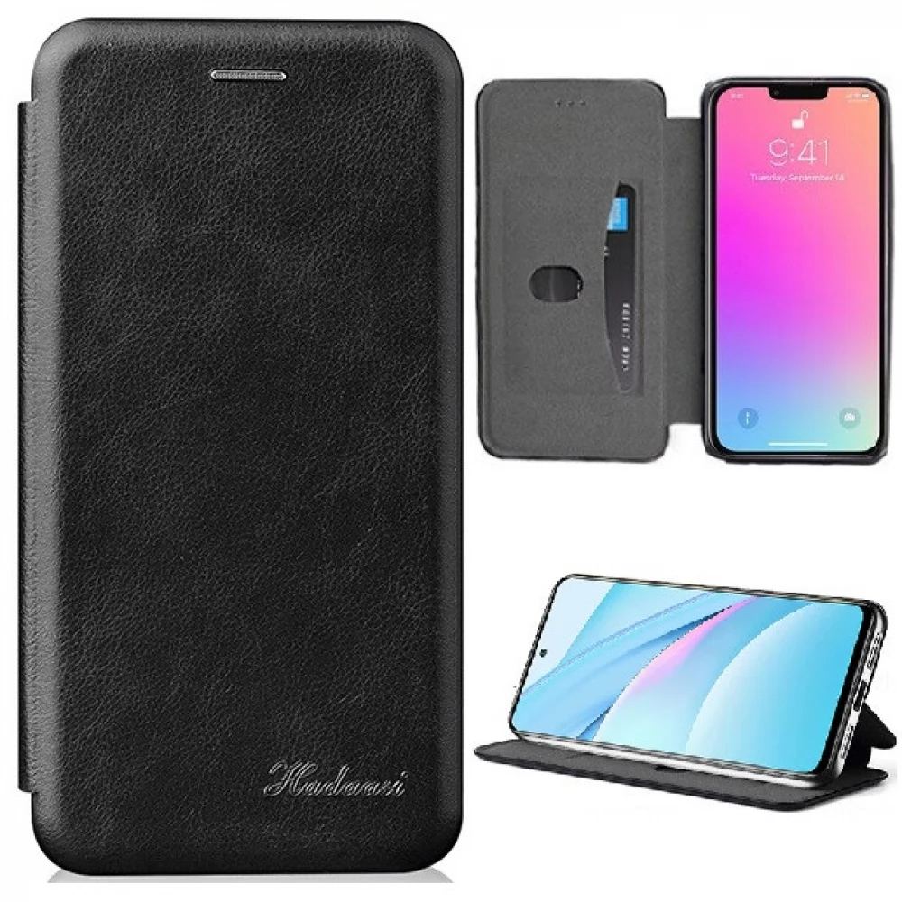 WOOZE Protect And Dress Book Oldalra nyíló tok iPhone 15 Pro Max fekete