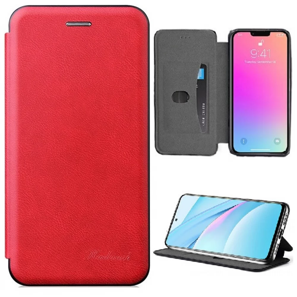 WOOZE Protect And Dress Book Oldalra nyíló tok Xiaomi Redmi Note 9 5G piros
