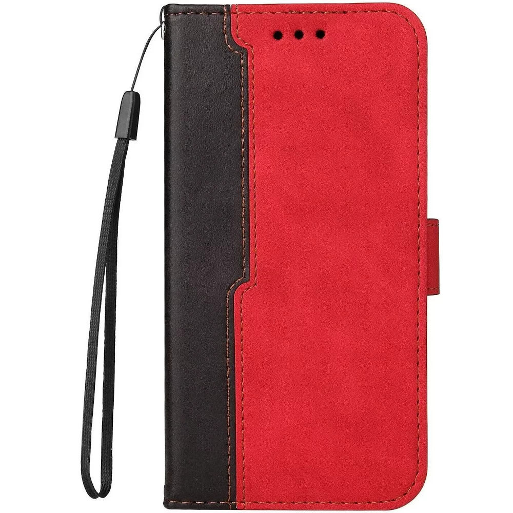 WOOZE Redmi 9C / 9C NFC Oldalra nyíló tok stand kártyatartóval kézpánttal piros