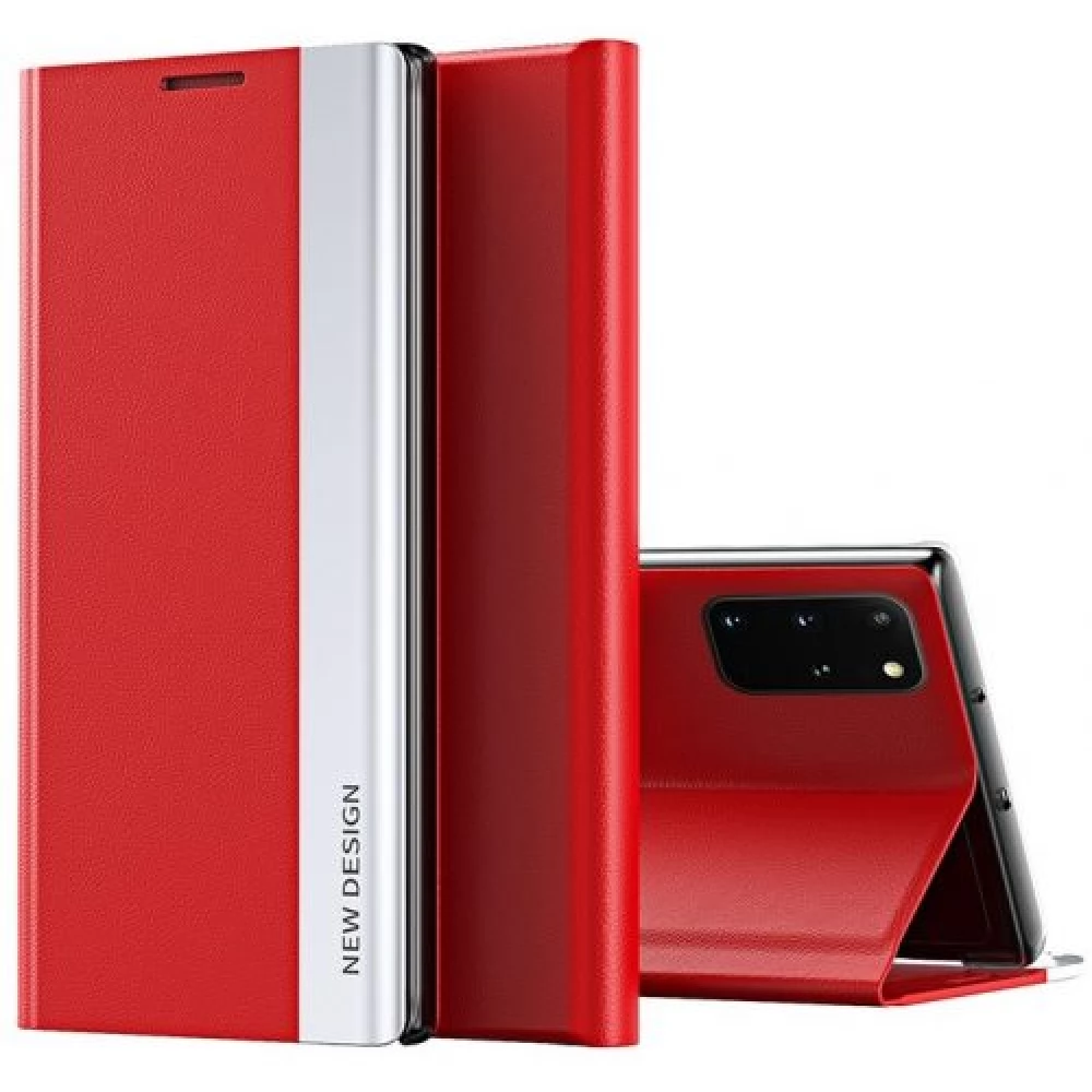 WOOZE Silver Line Oldalra nyíló tok stand Huawei Honor X7 / Honor Play 30 Plus piros