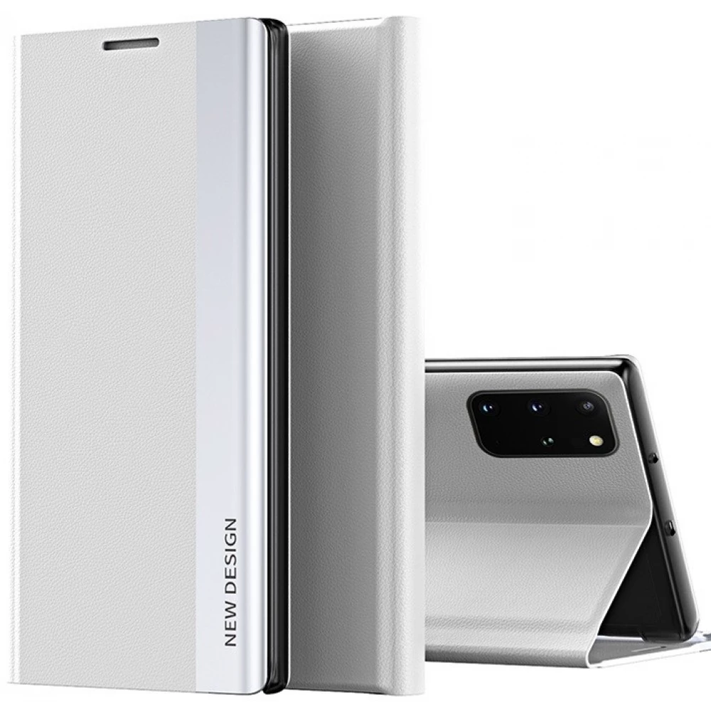 WOOZE Silver Line Oldalra nyíló tok stand Samsung Galaxy A11 / M11 fehér