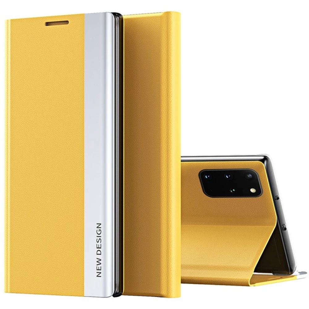 WOOZE Silver Line Oldalra nyíló tok stand Samsung Galaxy M31 sárga