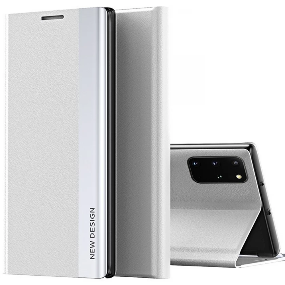 WOOZE Silver Line Oldalra nyíló tok stand Samsung Galaxy M32 4G világosszürke