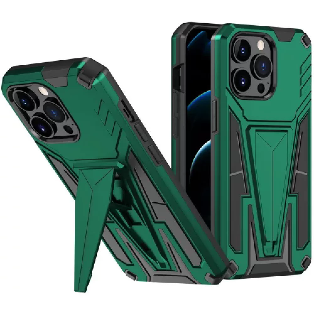 WOOZE Supportive Care ütésálló hátlap kitámasztóval Motorola Moto E7 Power / E7i Power zöld