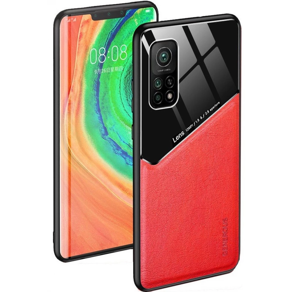 WOOZE Texture szilikon-bőr mágneses hátlaptok Huawei Honor X10 Max 5G piros