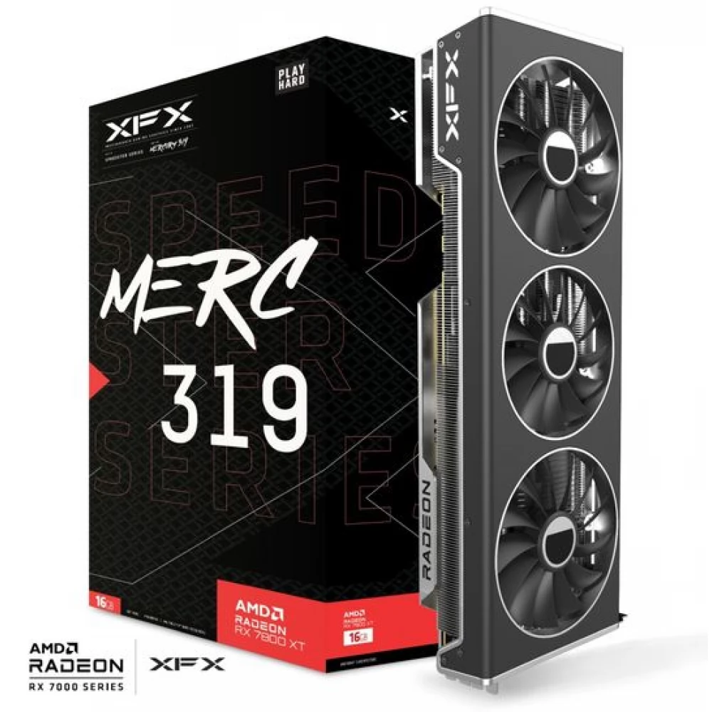 XFX Radeon RX 7800 XT 16GB GDDR6 Speedster MERC 319 BLACK Edition PCIE