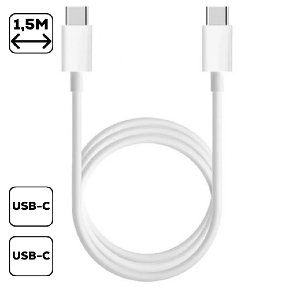 XIAOMI USB 2.0 Type C Összekötő Fehér 1.5m XIAO-TYPEC-TYPEC-W