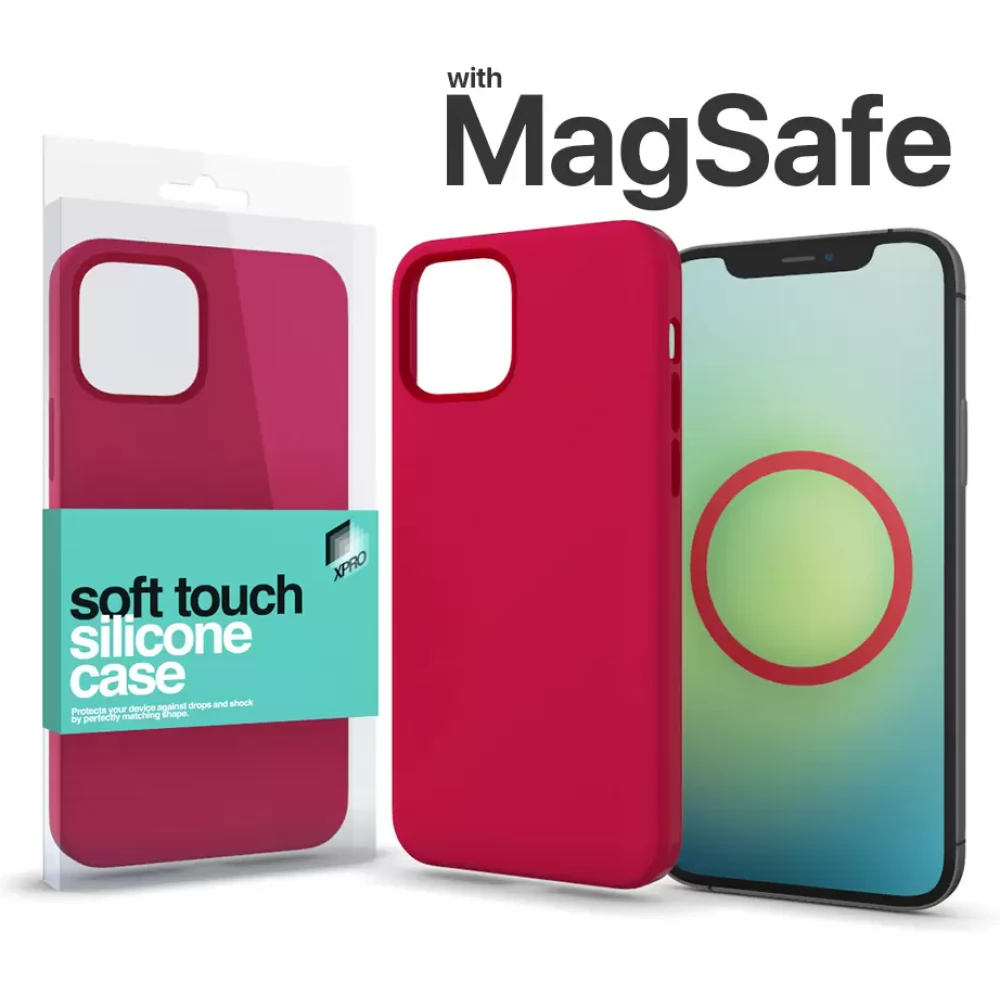 XPRO Soft Touch MagSafe Silicon Case iPhone 14 Pro Max piros