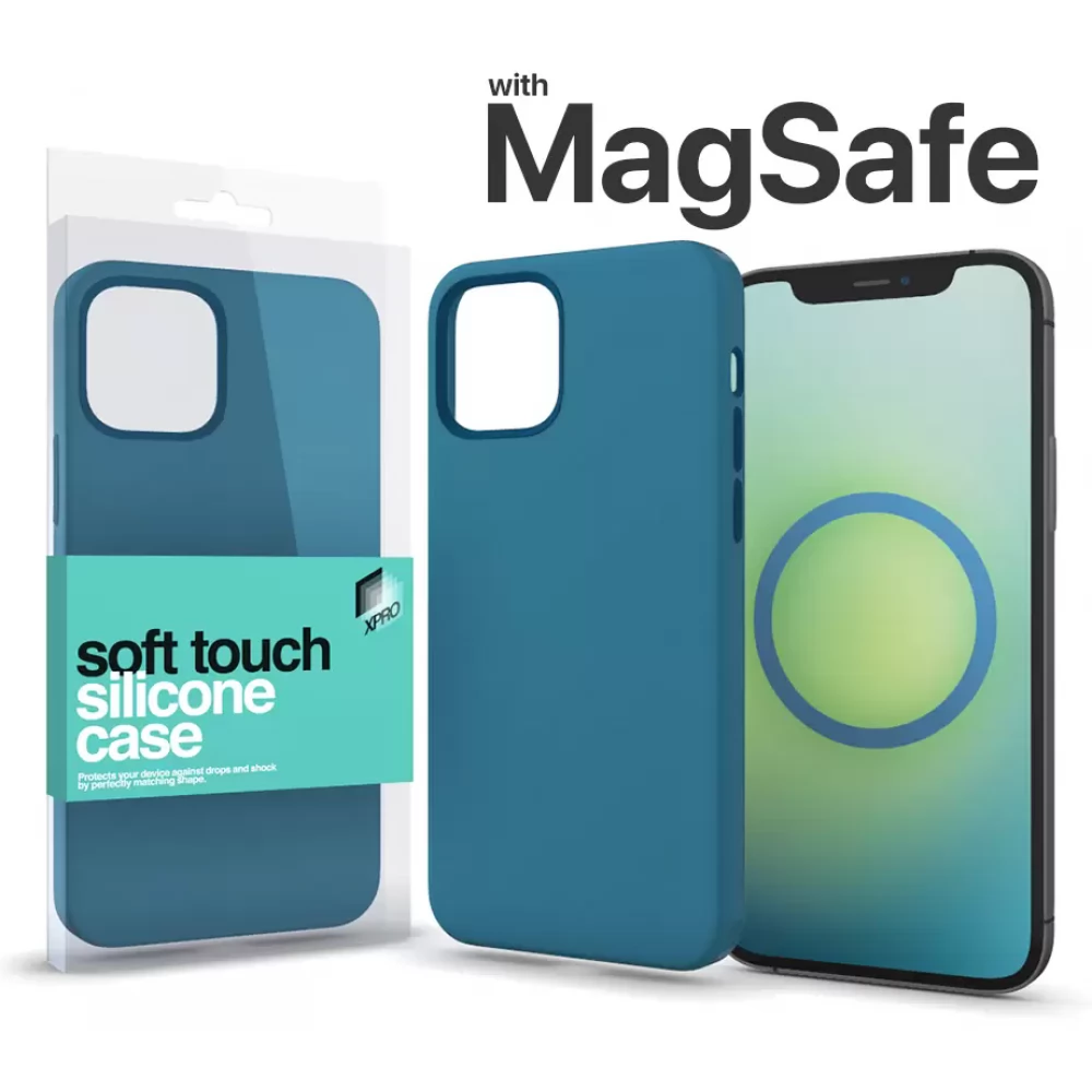 XPRO Soft Touch MagSafe Silicon Case iPhone 14 Pro Max viharkék