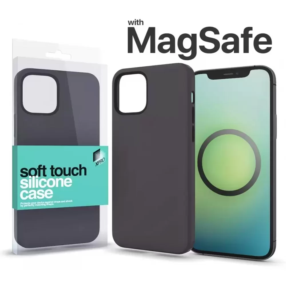 XPRO Soft Touch MagSafe Silicon Case iPhone 15 fekete