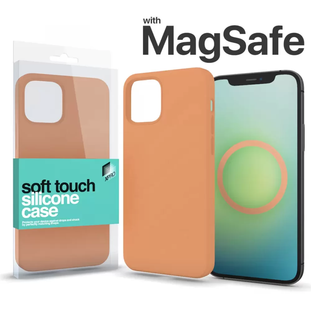 XPRO Soft Touch MagSafe Silicon Case iPhone 15 Pro Max narancssárga