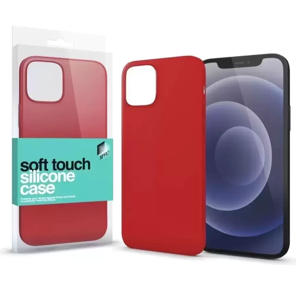 XPRO Soft Touch Silicon Case iPhone 15 Pro piros