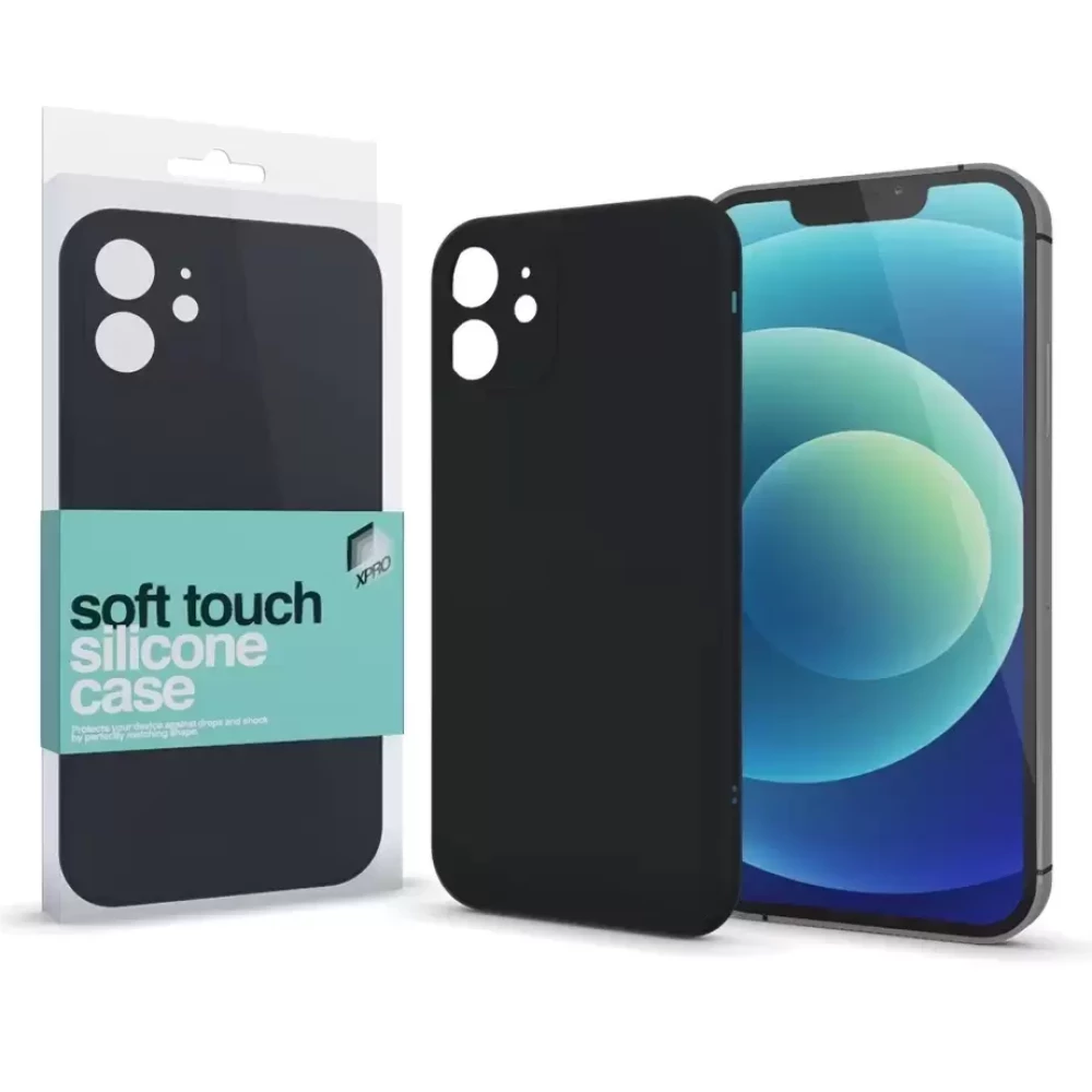 XPRO Soft Touch Silicone Case Slim fekete Apple iPhone 14 készülékhez