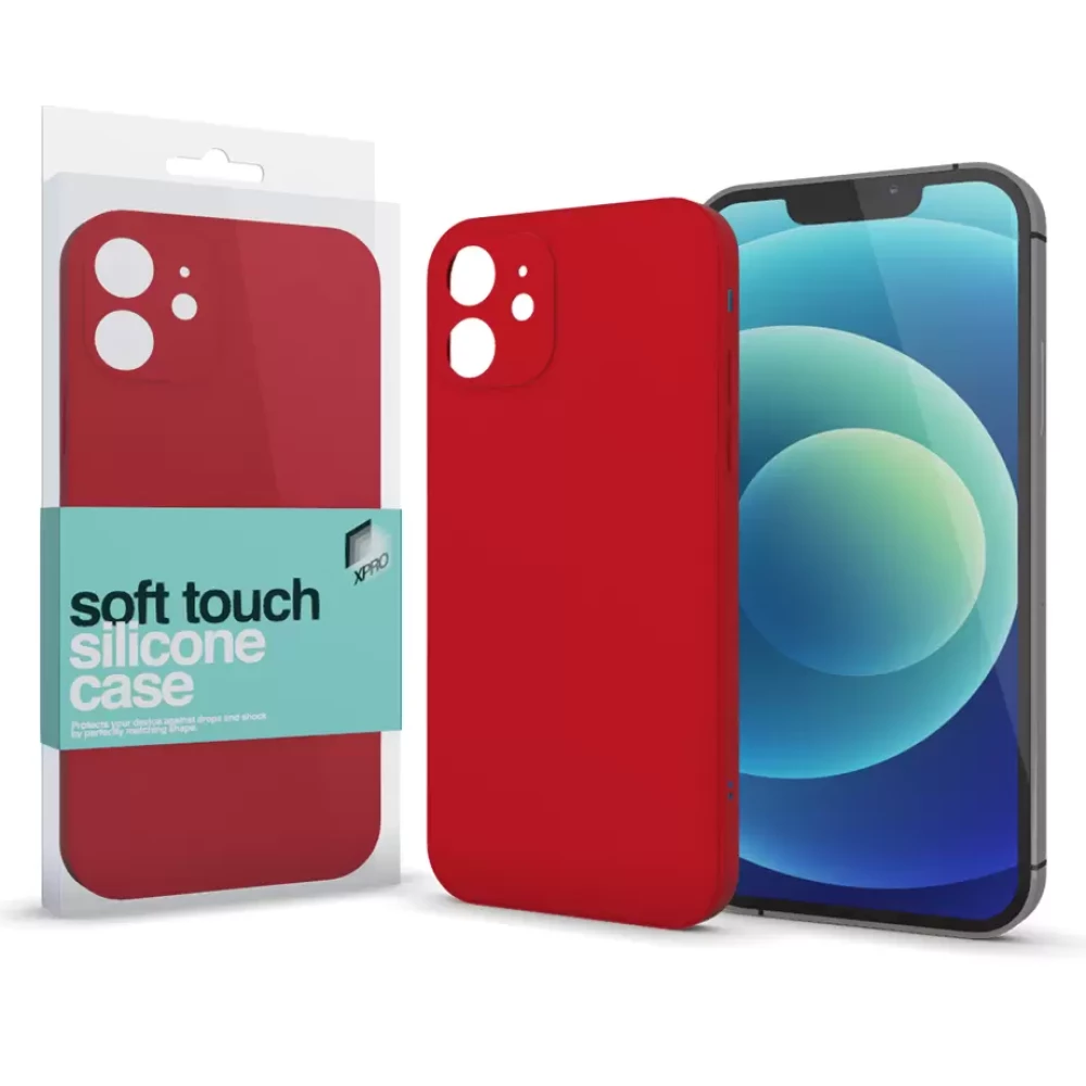 XPRO Soft Touch Silicone Case Slim iPhone 13 piros