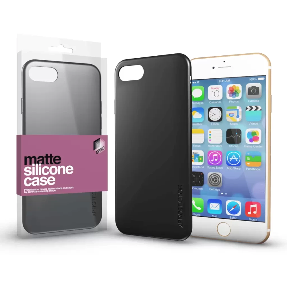 XPRO Szilikon matte tok ultra vékony fekete Apple iPhone 7/8/SE (2020) / SE (2022) készülékhez