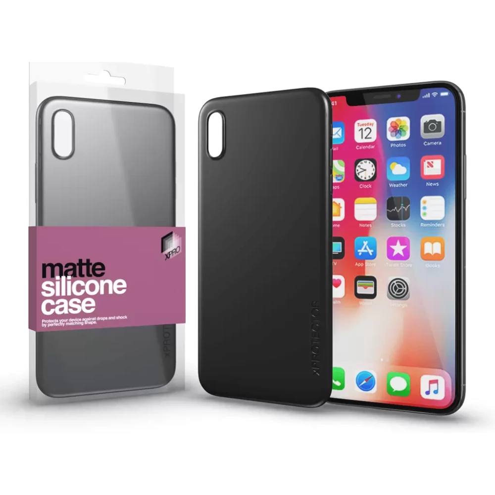 XPRO Szilikon matte tok ultra vékony fekete Apple iPhone X készülékhez