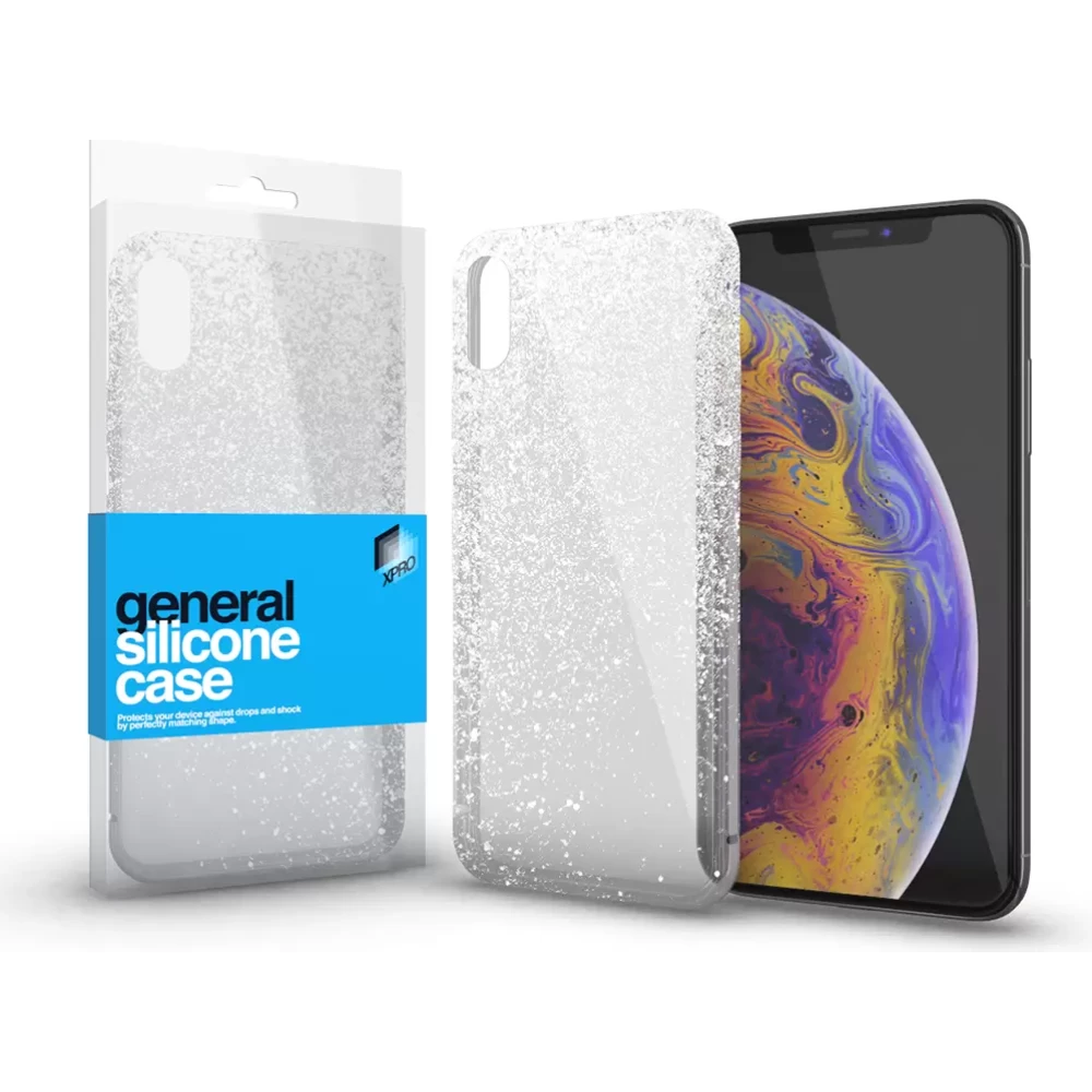 XPRO Szilikon tok Case ultra vékony csillámos átlátszó Samsung S21+ készülékhez