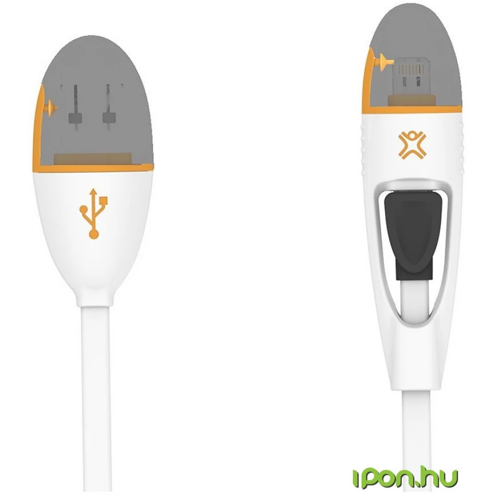 XTREMEMAC USB Lightning és Micro USB Töltő/adatkábel Fehér 1.1m XCL-UNC-13