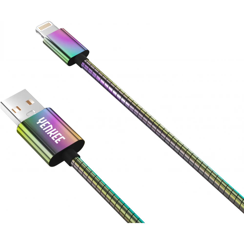 YENKEE USB Lightning Töltő/adatkábel Acél 1m YCU 651