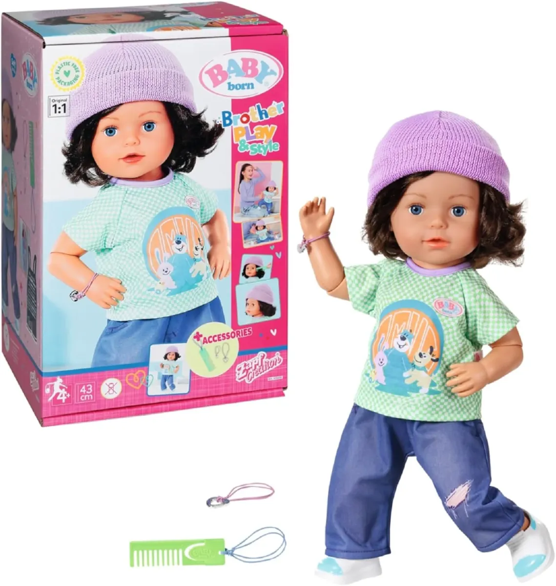 ZAPF CREATION Baby born Play & Style fiú testvér baba 43cm