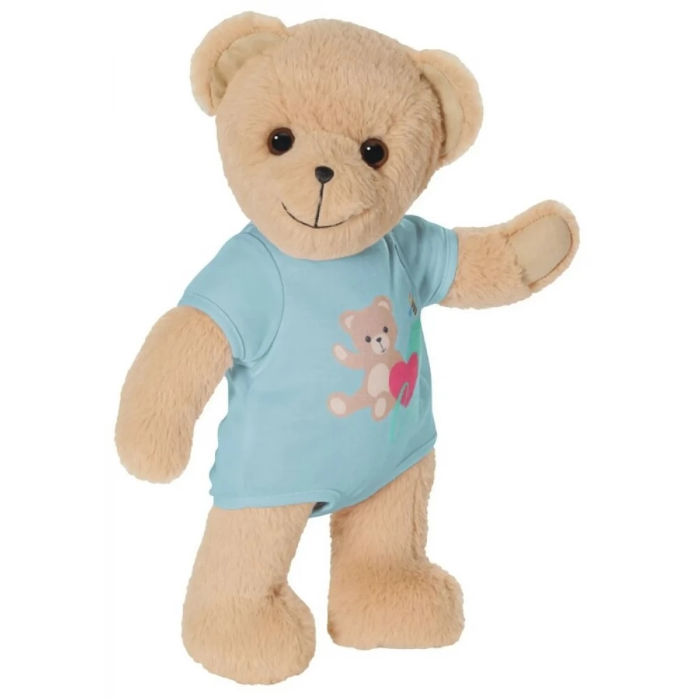 ZAPF CREATION Baby born plüss mackó 36cm kék ruhás ablakos csomagolás