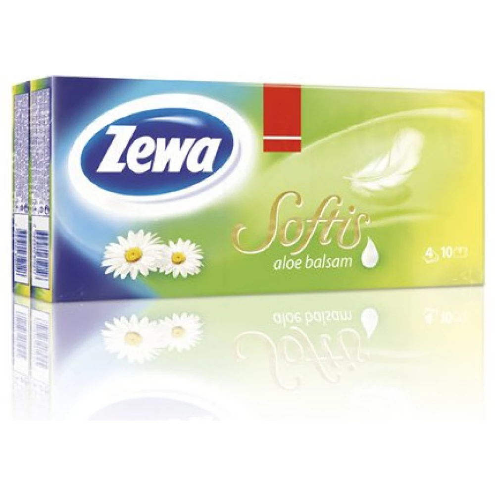 ZEWA Papír zsebkendő 4 rétegű 10x9 db Softis aloe balsam