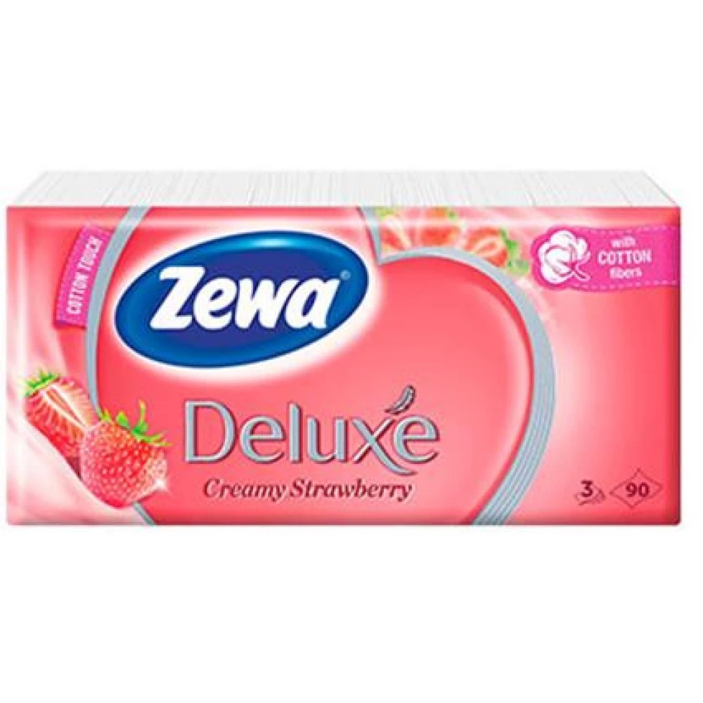 ZEWA "Deluxe" papír zsebkendő eper illatú 90 db