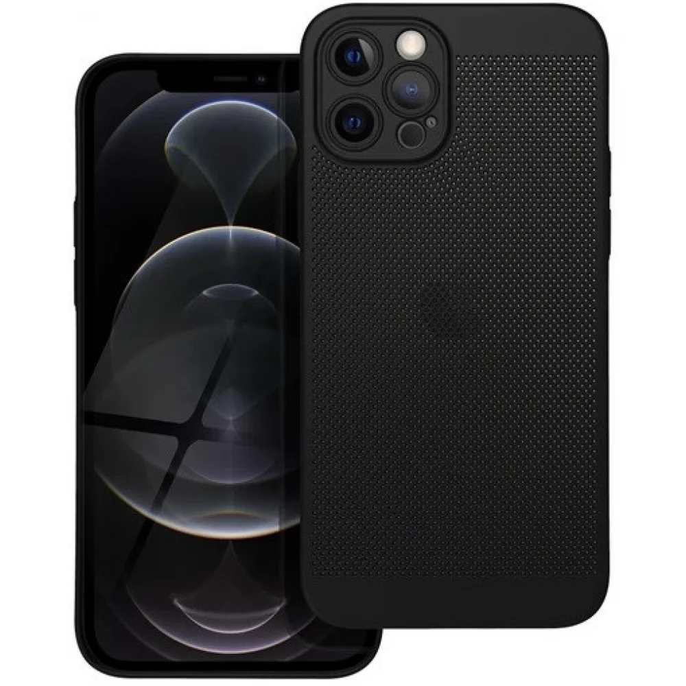 ZONE Breezy légáteresztő hátlaptok Apple iPhone 12 Pro fekete