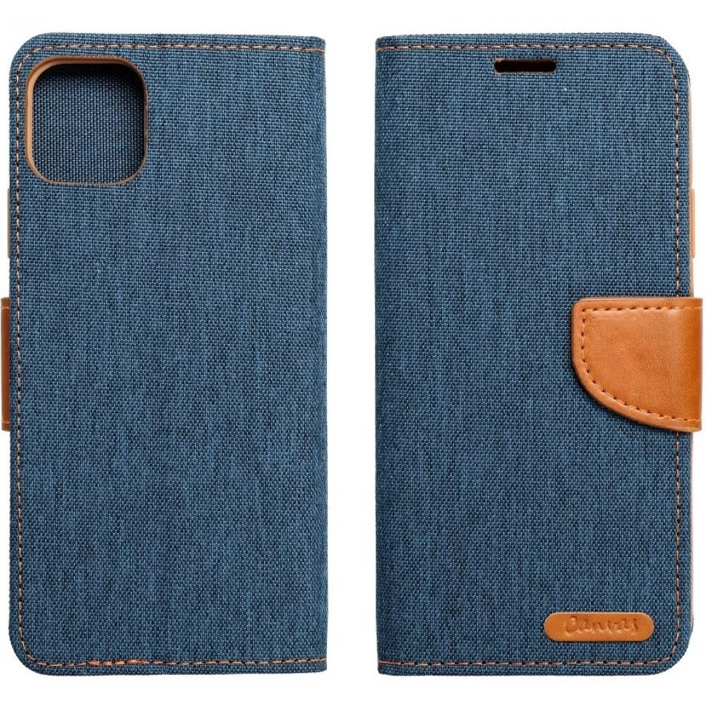 ZONE Canvas Book oldalra nyíló tok Samsung Galaxy A14 4G / A14 5G sötétkék