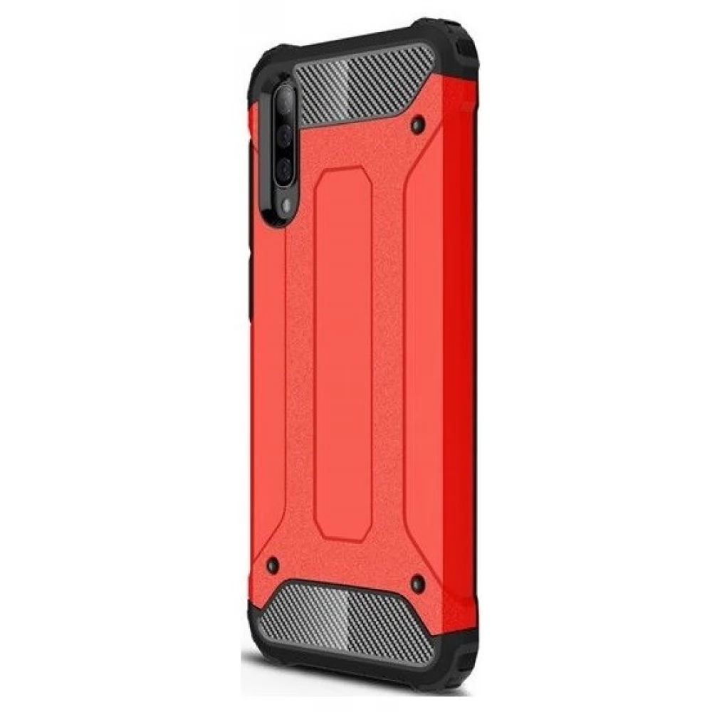 ZONE Defender fémhatású műanyag hátlap OnePlus 8 piros