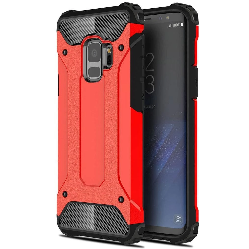 ZONE Defender fémhatású műanyag hátlap OnePlus Nord N100 piros