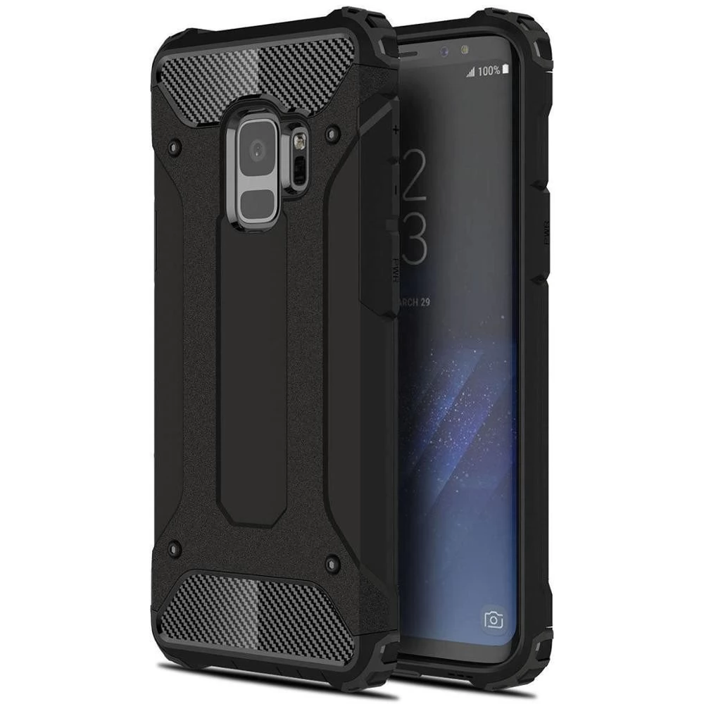ZONE Defender fémhatású műanyag hátlap Samsung Galaxy A01 Core fekete