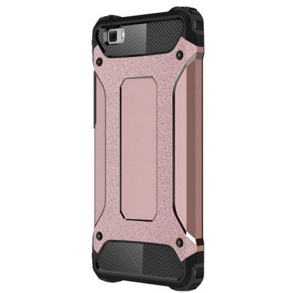 ZONE Defender fémhatású műanyag hátlap védőtok Moto G8 Power vörösarany