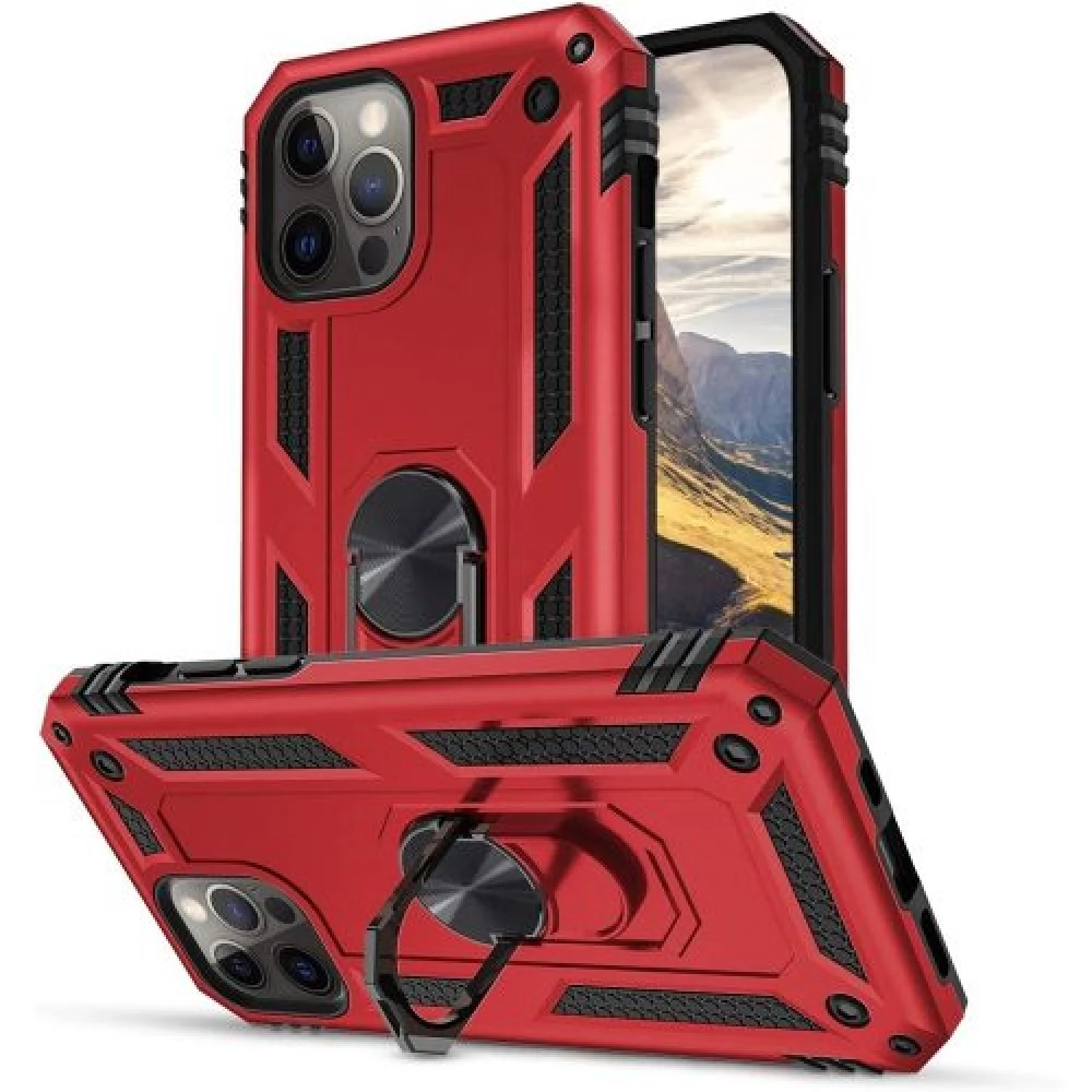 ZONE Defender fémhatású műanyag hátlap Xiaomi Redmi 10 / Redmi 10 (2022) piros