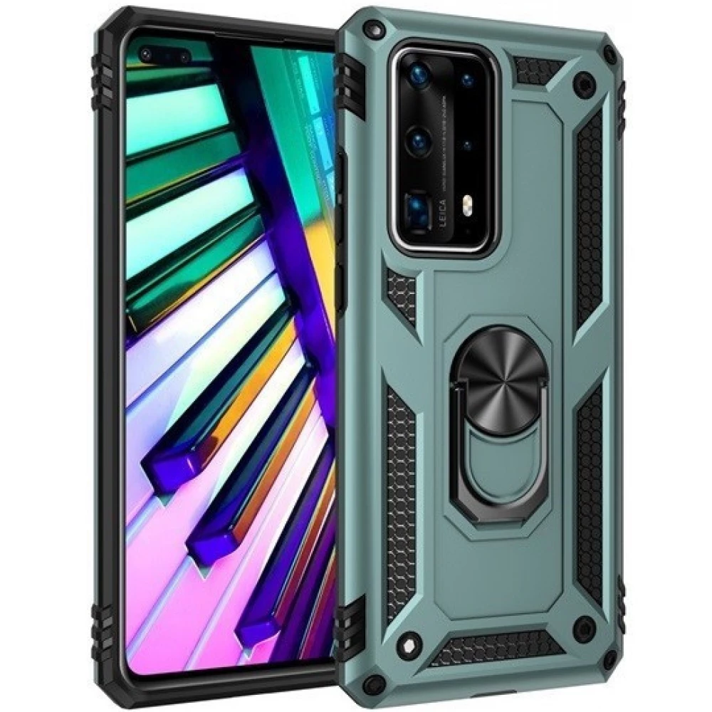 ZONE Defender közepesen ütésálló hátlap telefontartó gyűrű Motorola Moto G8 Plus zöld