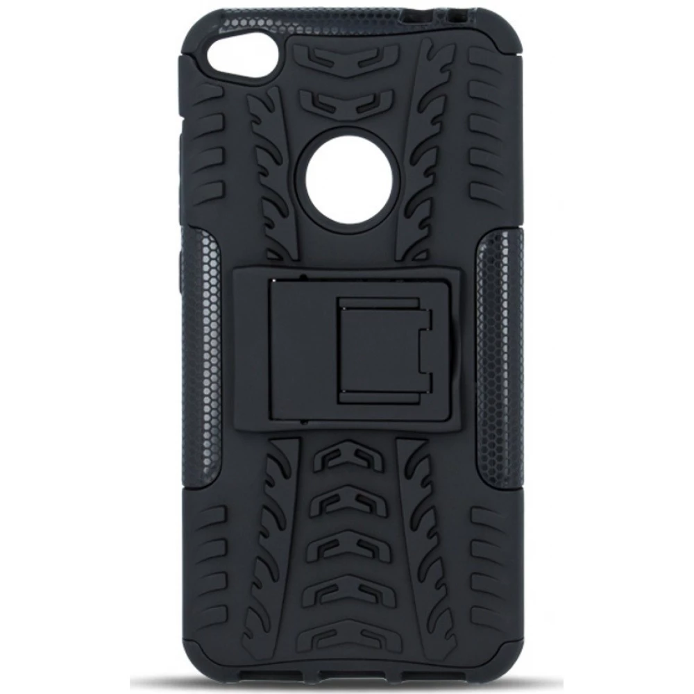 ZONE Defender műanyag hátlap kitámasztóval Xiaomi Redmi Note 9 5G autógumi minta fekete