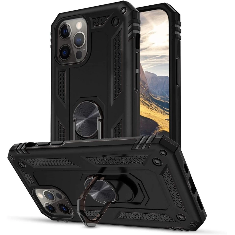 ZONE Defender ütésálló hátlap telefon gyűrű Samsung Galaxy A13 5G / A04s fekete