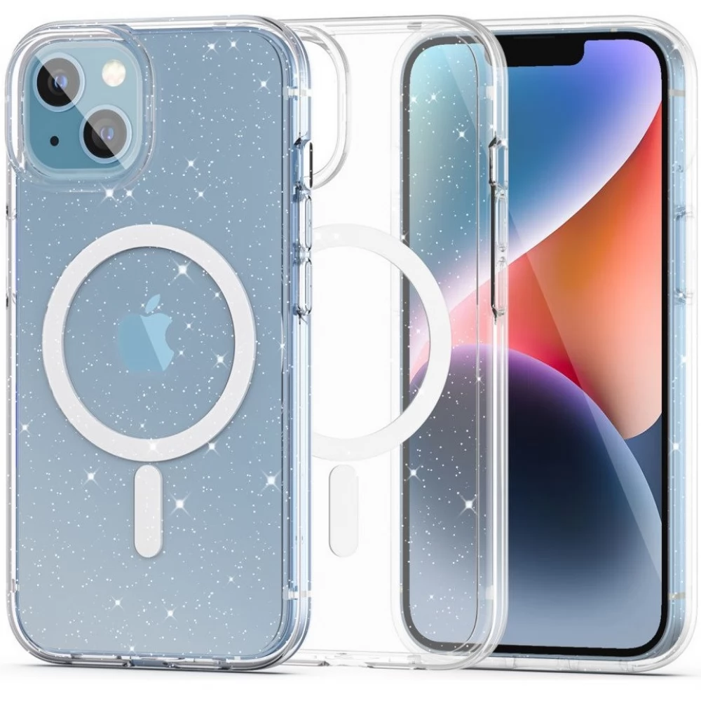 ZONE FlexAir Hybrid Magsafe Glitter hátlaptok iPhone 16 Pro átlátszó