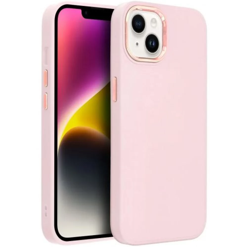 ZONE Frame Case szilikon tok fémhatású kamera keret iPhone 11 rózsaszín